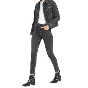 Everlane Ankle Skinny Jeans Womens 29 Washed Black High Rise Normcore Clean Girl